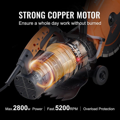 30.48cm Electric Concrete Saw Wet/Dry Saw Cutter with Water Pump and Blade.