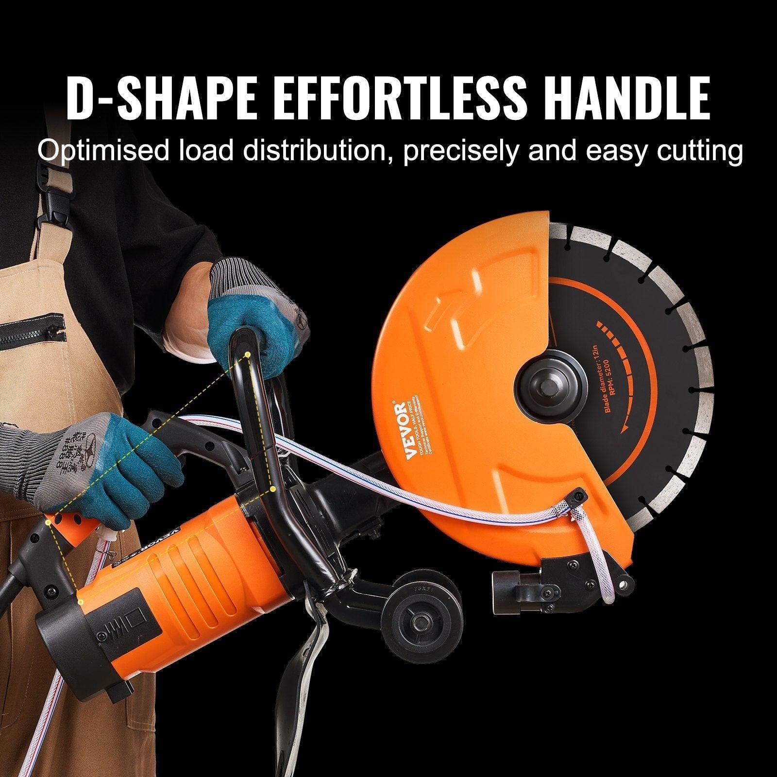 30.48cm Electric Concrete Saw Wet/Dry Saw Cutter with Water Pump and Blade.