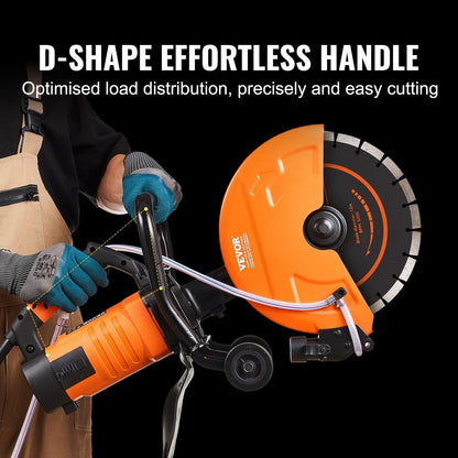 30.48cm Electric Concrete Saw Wet/Dry Saw Cutter with Water Pump and Blade.