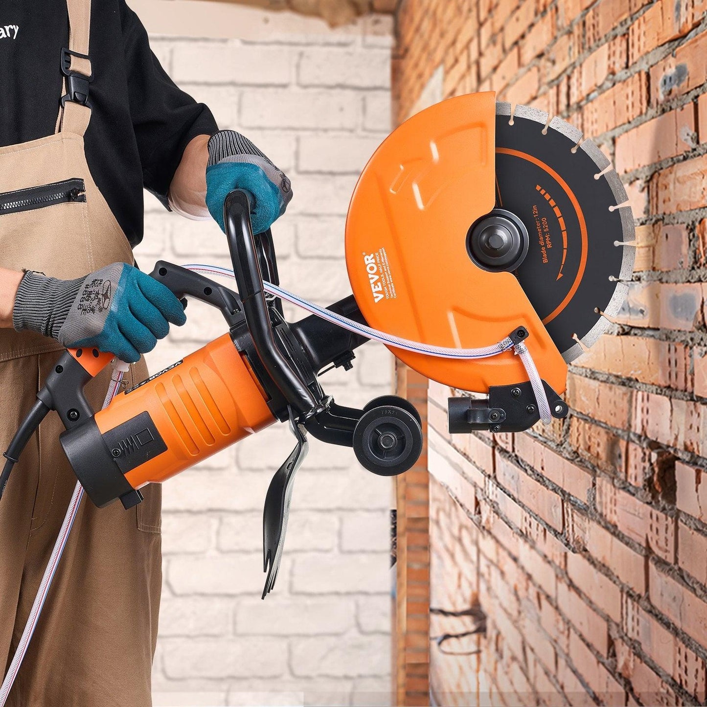 30.48cm Electric Concrete Saw Wet/Dry Saw Cutter with Water Pump and Blade.