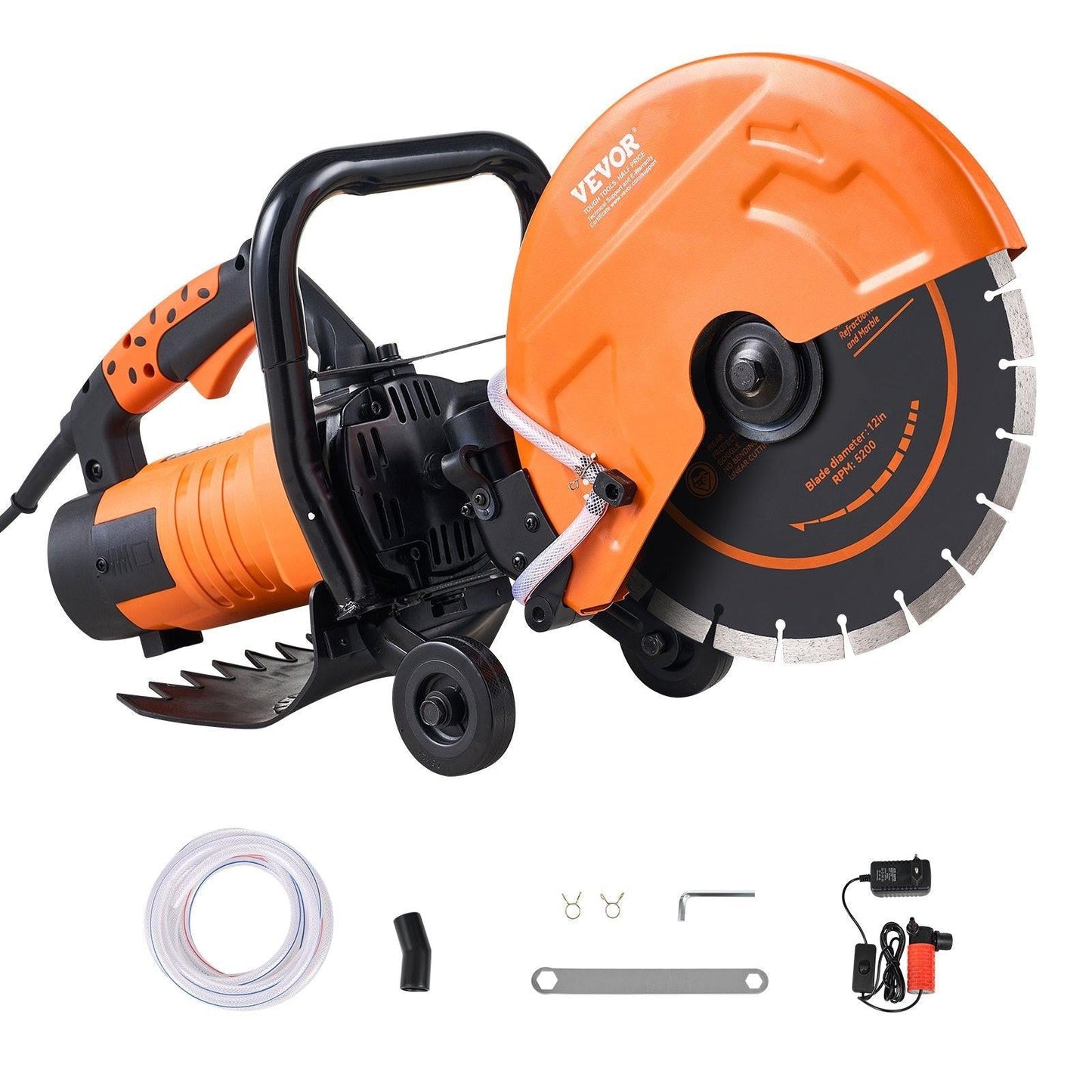 30.48cm Electric Concrete Saw Wet/Dry Saw Cutter with Water Pump and Blade.