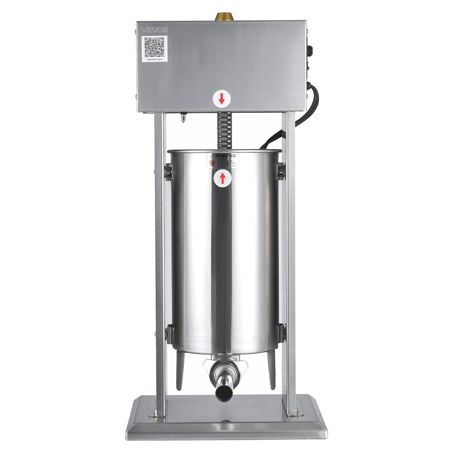 Electric Sausage Stuffer, 33 LBS / 15 L Vertical Meat Stuffer, Stepless Speed Control and Foot Pedal, Stainless Steel Heavy Duty Sausage Filler with 4 Stuffing Tubes, for Commercial & Home Use