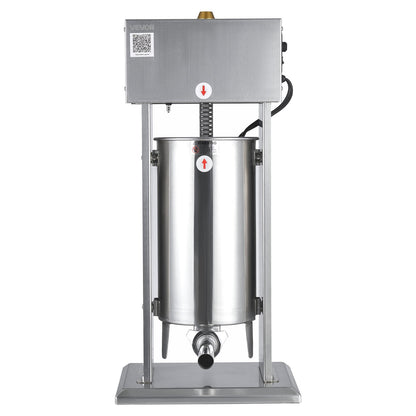 Electric Sausage Stuffer, 33 LBS / 15 L Vertical Meat Stuffer, Stepless Speed Control and Foot Pedal, Stainless Steel Heavy Duty Sausage Filler with 4 Stuffing Tubes, for Commercial & Home Use
