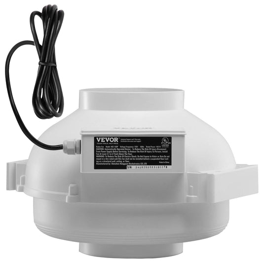 4" to 4.5" Radon Mitigation Fan System Quiet 380CFM Inline Duct Waterproof.