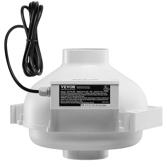 4" to 4.5" Radon Mitigation Fan System Kit Quiet 260 CFM Inline Duct Fan.