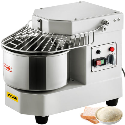 Commercial Dough Food Mixer, 8L Large Capacity Stainless Steel Mixer with Bowel, Hook, Shield, Reset Button, 450W Tilt-Head Kitchen Dough Mixers for Cake, Cream, Egg Fluid, Fillings
