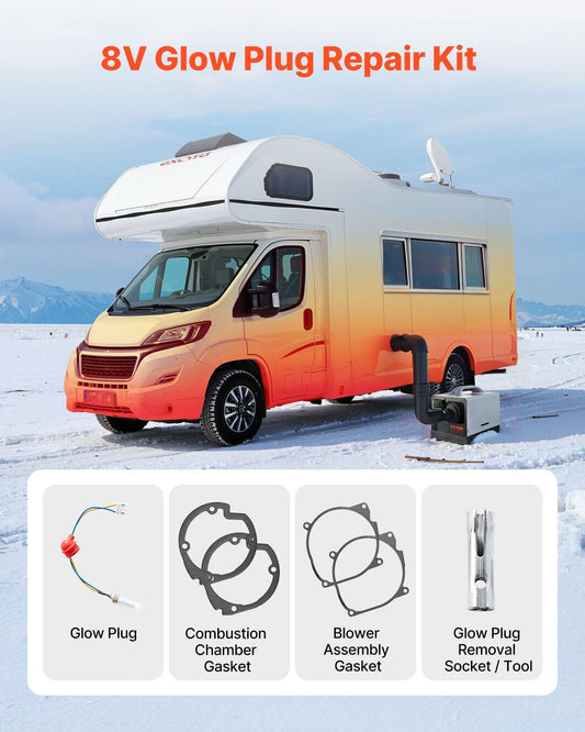 8V Glow Plug Repair Kit, Glow Plug Heater Repair Parking Heater Maintenance Kit with Atomization Mesh, Compatible with 2KW 5KW 8KW Diesel Air Heaters Models, Diesel Heaters Parts for Car Truck.