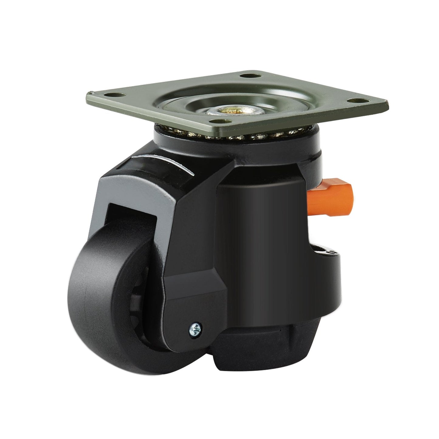 Leveling Casters, Set of 4, 1000 kg Total Load Capacity, 63.5 mm, Heavy Duty with Upgraded Handle Design, 360 Degree Swivel Caster Wheels, Adjustable Casters with Feet for Workbench, Machine