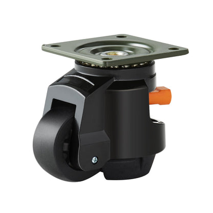 Leveling Casters, Set of 4, 1000 kg Total Load Capacity, 63.5 mm, Heavy Duty with Upgraded Handle Design, 360 Degree Swivel Caster Wheels, Adjustable Casters with Feet for Workbench, Machine