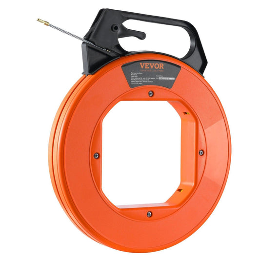 Fish Tape, 100 ft, 3/16-inch, Fiberglass Wire Puller with Optimized Housing and Handle, Easy-to-Use Cable Puller Tool, Flexible Wire Fishing Tools for Wall and Electrical Conduit, Non-Conductive.