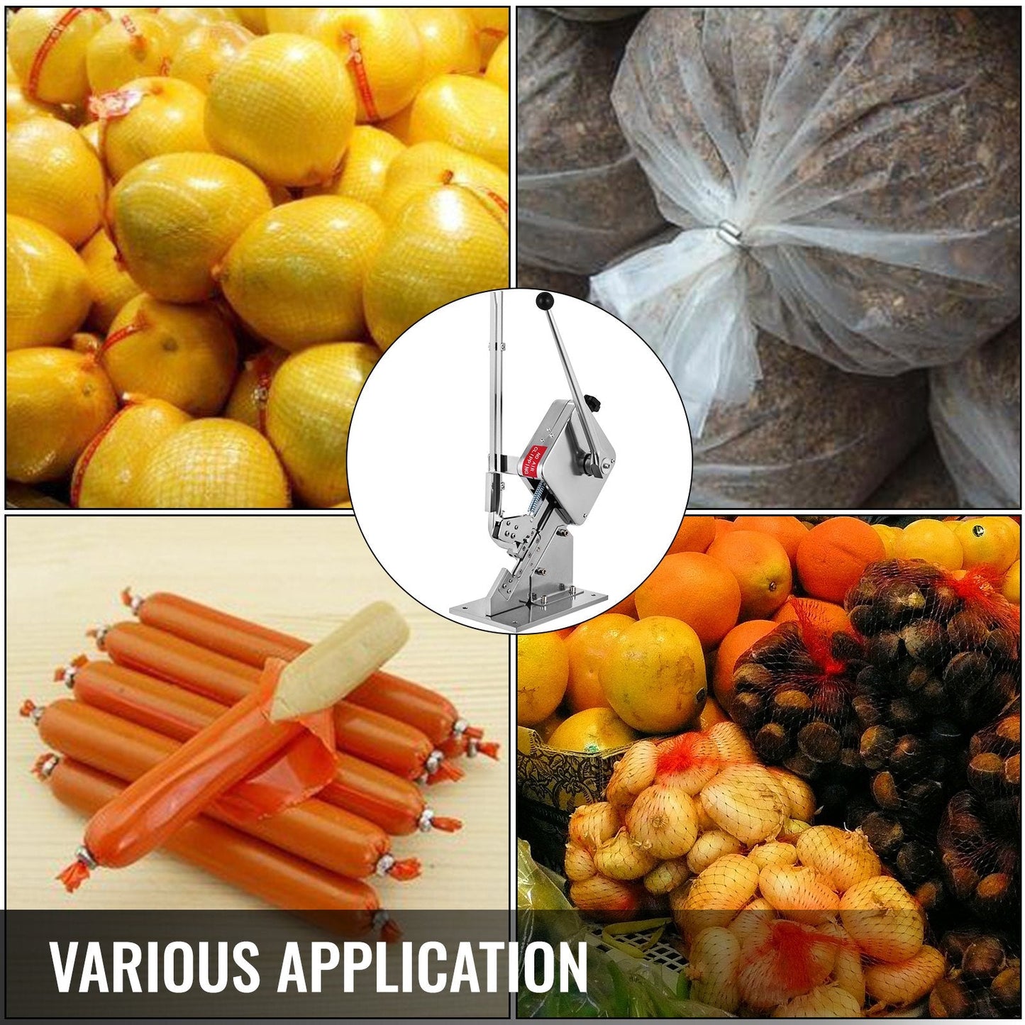Manual U-shape Sausage Clipper Clipping Machine Food Clipping Maker for Sausage Packing Sealing with 2 Boxes of Buckles 8000pcs