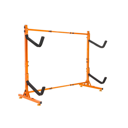 Freestanding Kayak Storage Rack, Kayak Stand for 2 Kayak Canoe Paddleboard, Heavy-duty Steel Kayak Hanger Holder with Padded Arms and Adjustable Width, 79.5kg Max Load, for Indoor Outdoor Garage.