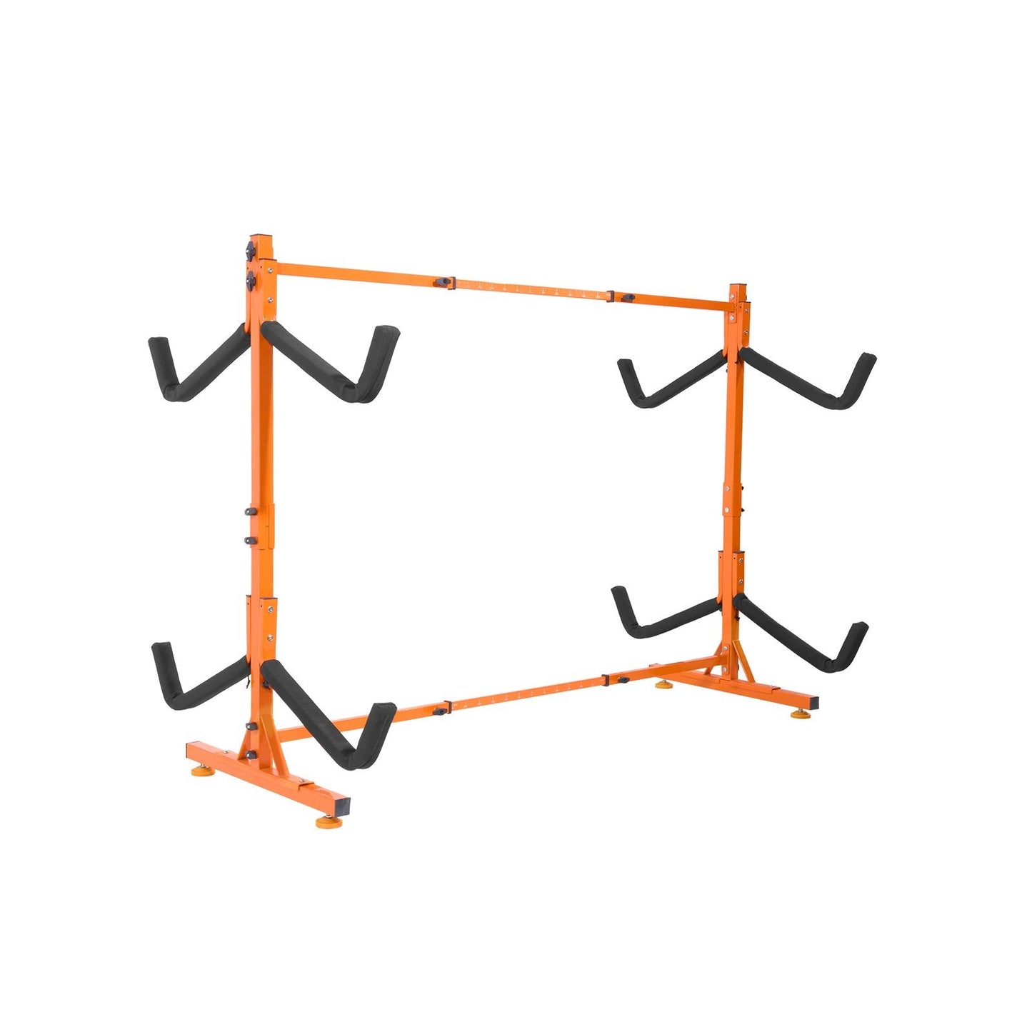 Freestanding Kayak Storage Rack, Kayak Stand for 4 Kayak Canoe Paddleboard, Heavy-duty Steel Kayak Hanger Holder with Padded Arms and Adjustable Width, 100 kg Max Load, for Indoor Outdoor Garage.