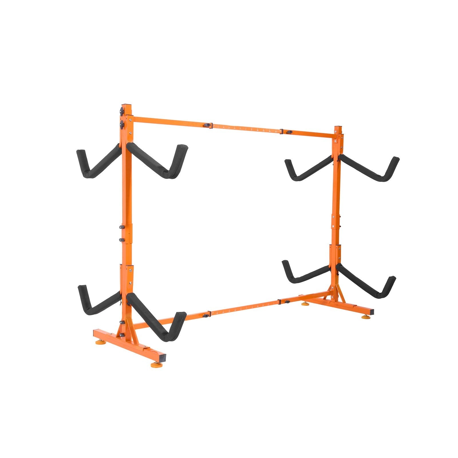 Freestanding Kayak Storage Rack, Kayak Stand for 4 Kayak Canoe Paddleboard, Heavy-duty Steel Kayak Hanger Holder with Padded Arms and Adjustable Width, 100 kg Max Load, for Indoor Outdoor Garage.