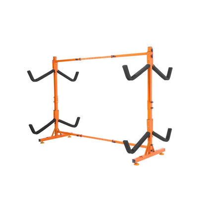 Freestanding Kayak Storage Rack, Kayak Stand for 4 Kayak Canoe Paddleboard, Heavy-duty Steel Kayak Hanger Holder with Padded Arms and Adjustable Width, 100 kg Max Load, for Indoor Outdoor Garage.