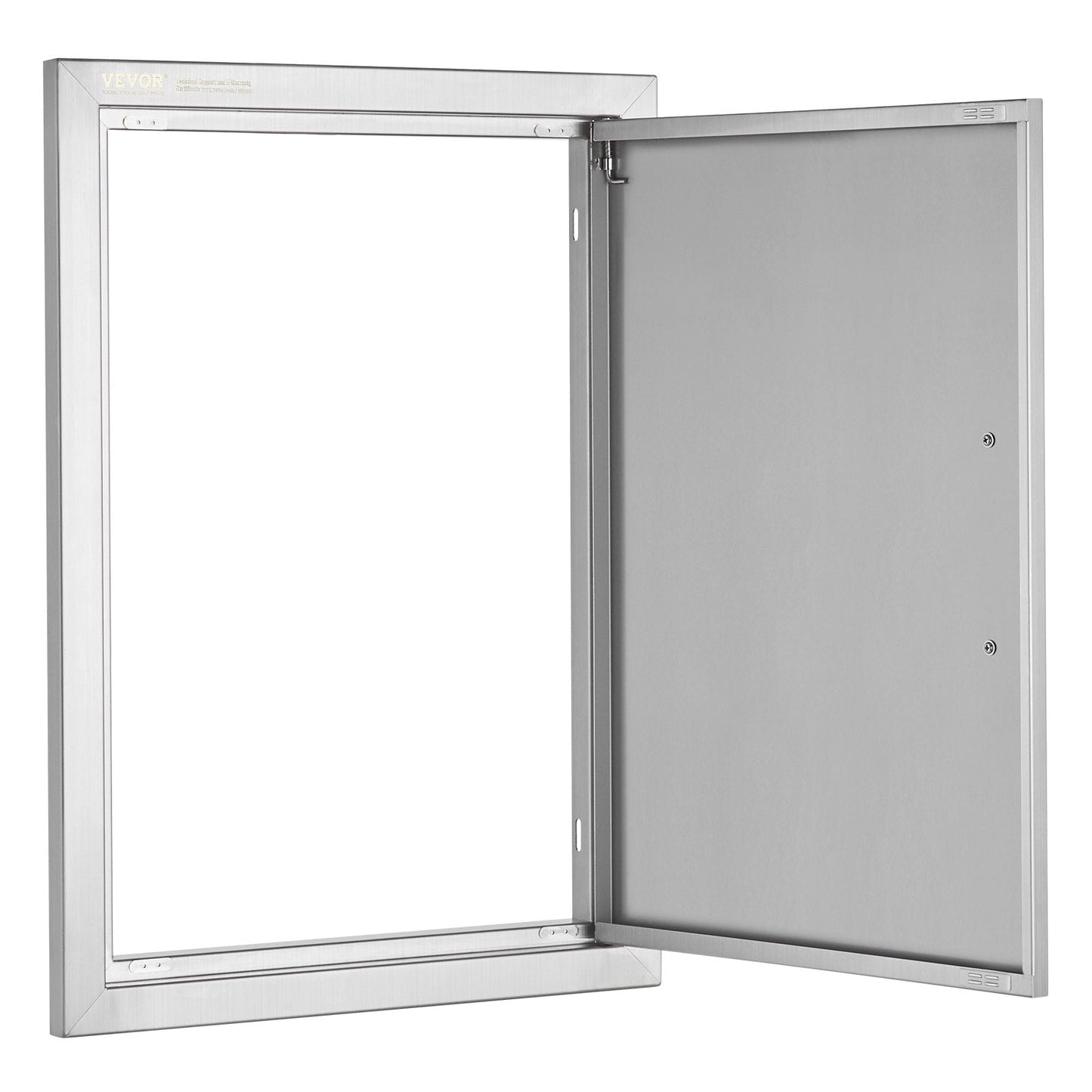 BBQ Access Door, 432x610 mm Single Outdoor Kitchen Door, Stainless Steel Flush Mount Door, Wall Vertical Door with Handle, for BBQ Island, Grilling Station, Outside Cabinet
