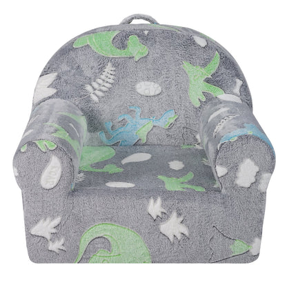 Toddler Chair Glow in the Dark Plush Baby Chair Playroom Furniture Grey