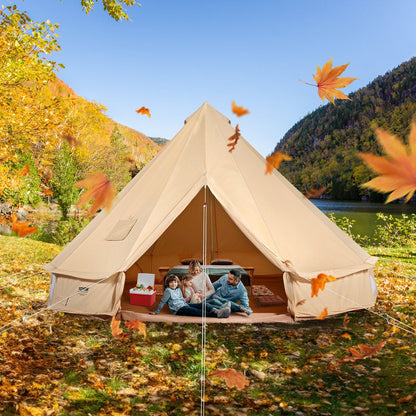 Canvas Bell Tent 3m/9.8ft 4-Season Canvas Tent for Camping with Stove Jack.