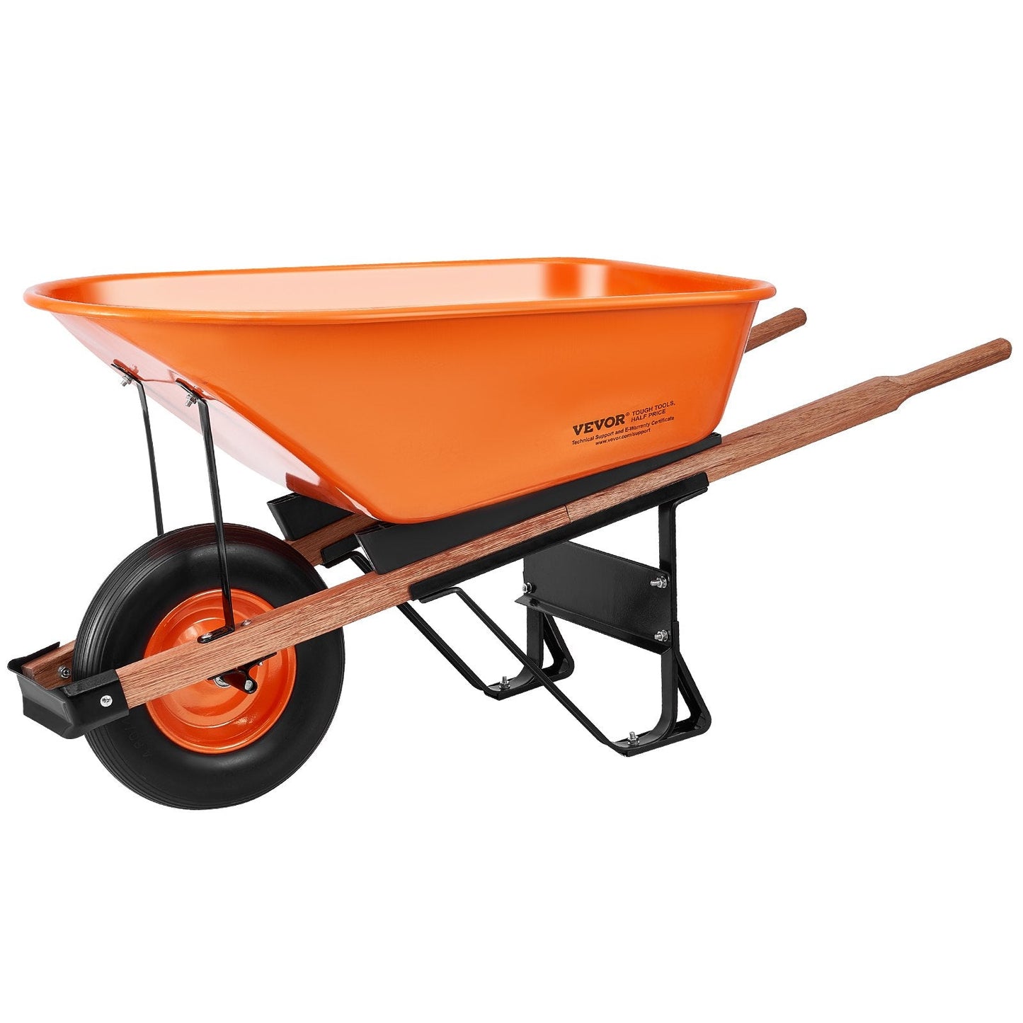 Wheelbarrow Cart One Wheel 6 Cu Ft Garden Dump Cart 330 lbs Utility Cart
