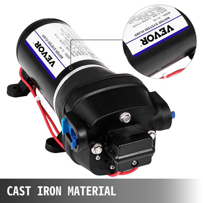 Water Pressure Diaphragm Pump, 12V FL-40 High Pressure Diaphragm Water Pump, 40PSI Automatic Self Priming Water Pump, 17L/MIN Misting Booster Sprayer Diaphragm Pump for Caravan Boat RV Garden