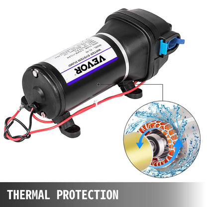 Water Pressure Diaphragm Pump, 12V FL-40 High Pressure Diaphragm Water Pump, 40PSI Automatic Self Priming Water Pump, 17L/MIN Misting Booster Sprayer Diaphragm Pump for Caravan Boat RV Garden