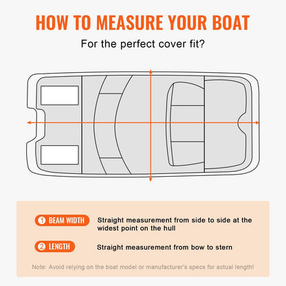 Pontoon Boat Cover 800D Waterproof Trailerable 19-20 ft with Storage Bag.
