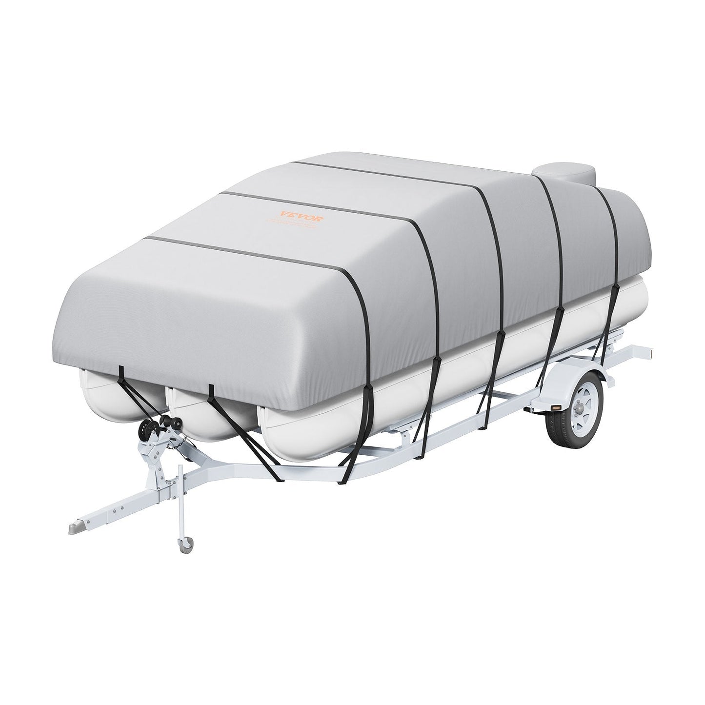 Pontoon Boat Cover 800D Waterproof Trailerable 19-20 ft with Storage Bag.