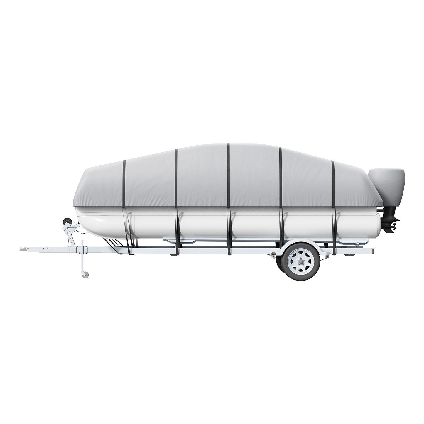 Pontoon Boat Cover 800D Waterproof Trailerable 19-20 ft with Storage Bag.
