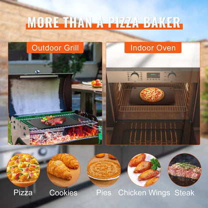 Pizza Steel, 16" x 14.5" x 3/8" Pizza Steel Plate for Oven, Pre-Seasoned Carbon Steel Pizza Baking Stone with 20X Higher Conductivity, Heavy Duty Pizza Pan for Outdoor Grill, Indoor Oven