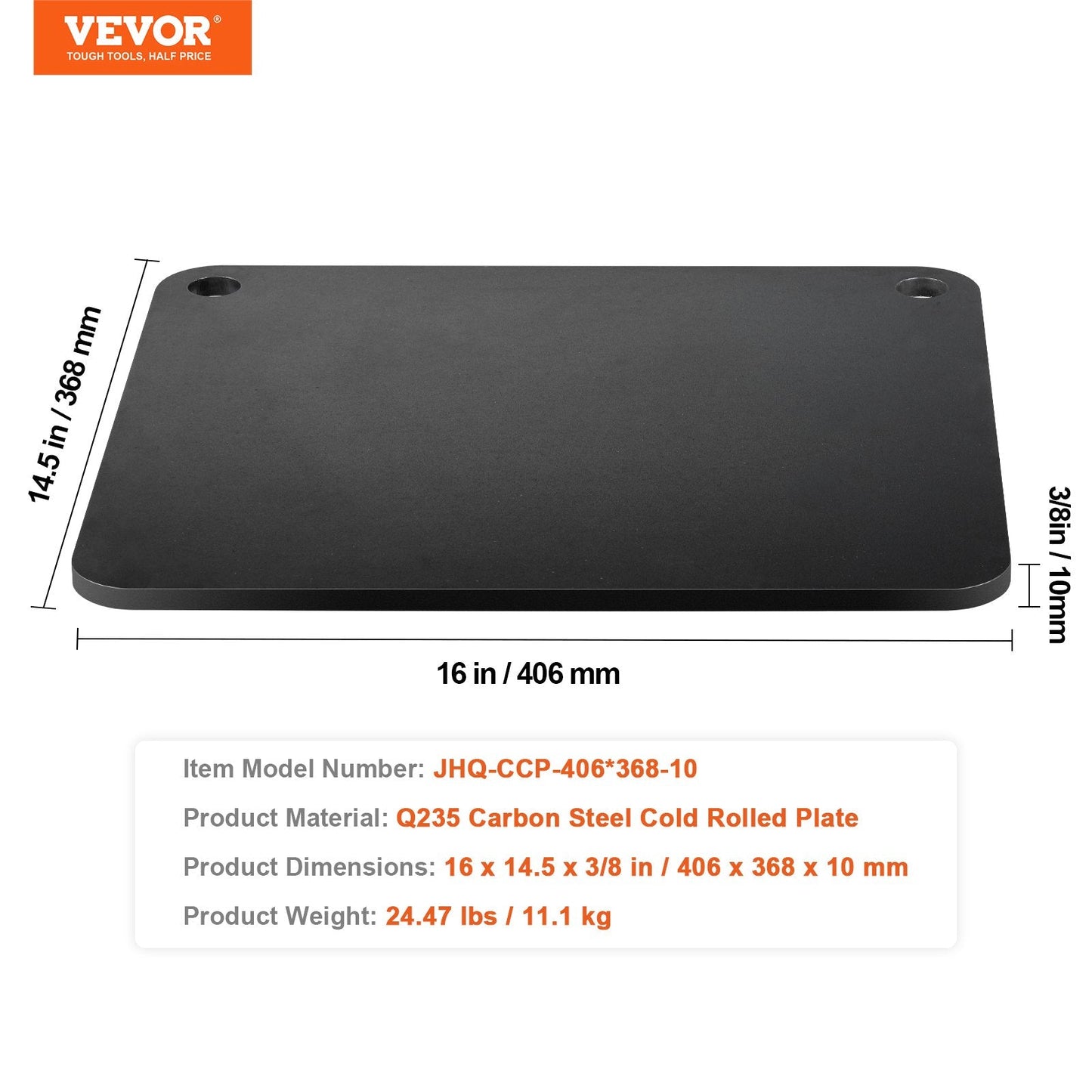 Pizza Steel, 16" x 14.5" x 3/8" Pizza Steel Plate for Oven, Pre-Seasoned Carbon Steel Pizza Baking Stone with 20X Higher Conductivity, Heavy Duty Pizza Pan for Outdoor Grill, Indoor Oven