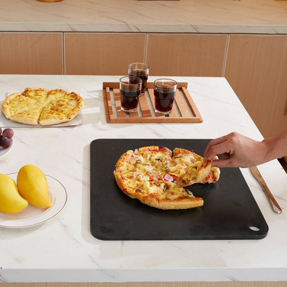 Pizza Steel, 16" x 14.5" x 3/8" Pizza Steel Plate for Oven, Pre-Seasoned Carbon Steel Pizza Baking Stone with 20X Higher Conductivity, Heavy Duty Pizza Pan for Outdoor Grill, Indoor Oven