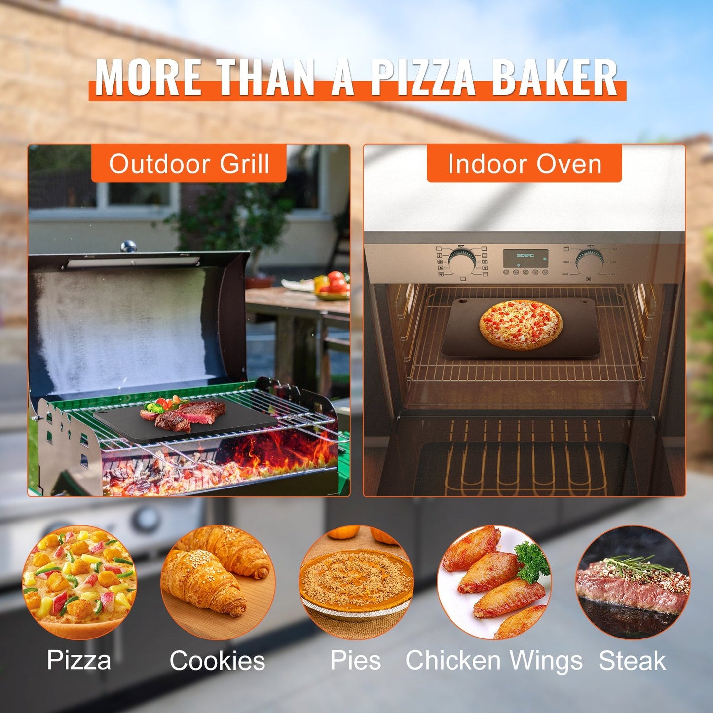 Pizza Steel 16"x14.5"x1/4" Pre-Seasoned Carbon Steel Pizza Baking Stone