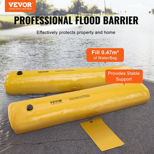 Flood Barriers, Sandbag Alternative Flood Bags 4 Pack, Flood Barrier for Home, Water Barriers for Flooding, Doorway, Driveway(4FTx6in).