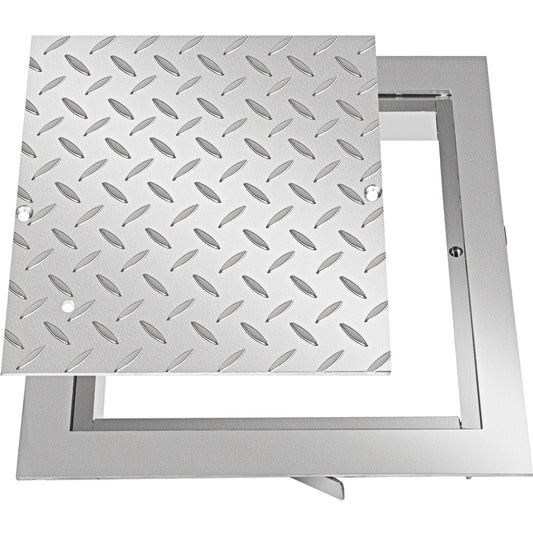 Recessed Manhole Cover 11.8\"x11.8\" Clear Opening, Galvanized Steel Drain Cover Overall Size 14.5\"x14.5\", Sealed Square Manhole Cover and Frame, Steel Man Hole Lid Inspection Access for Boat/.