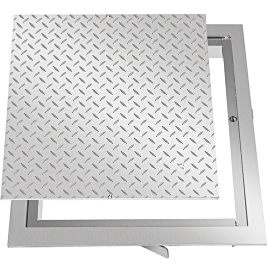 Recessed Manhole Cover 60 x 60 cm Clear Opening, Galvanized Steel Drain Cover Overall Size 67 x 67 cm, Sealed Square Manhole Cover and Frame, Steel Man Hole Lid Inspection Access for Boat/.