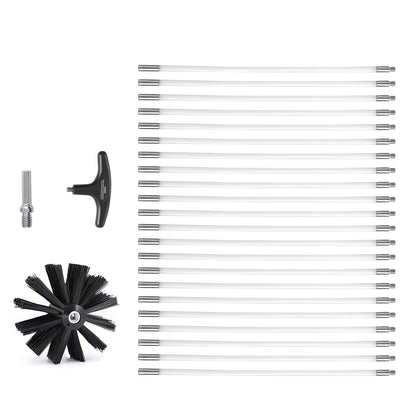 914.4CM Dryer Vent Cleaner Kit, 22 Pieces Duct Cleaning Brush, Reinforced Nylon Dryer Vent Brush, Dryer Cleaning Tools Lint Remover with Flexible Lint Trap Brush, Clamp Connectors