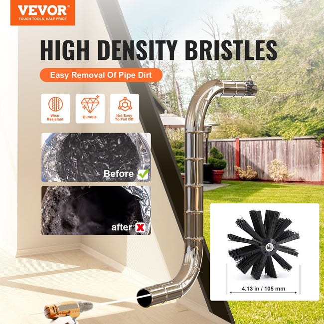 914.4CM Dryer Vent Cleaner Kit, 22 Pieces Duct Cleaning Brush, Reinforced Nylon Dryer Vent Brush with Complete Accessories, Dryer Cleaning Kit with Flexible Lint Trap Brush, Clamp Connectors Main Image