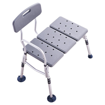 Tub Transfer Bench for Bathtub, Adjustable Shower Seats for Adults, Lightweight Shower Bench for Elderly and Disabled, Non-Slip Bath Seats with Armrest and Reversible Backrest, 400lbs Capacity