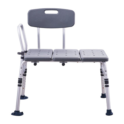 Tub Transfer Bench for Bathtub, Adjustable Shower Seats for Adults, Lightweight Shower Bench for Elderly and Disabled, Non-Slip Bath Seats with Armrest and Reversible Backrest, 400lbs Capacity