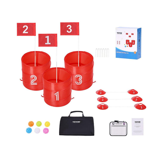 Backyard Golf Game 3 Hole Portable Bucket Golf Game for Kids and Adults.