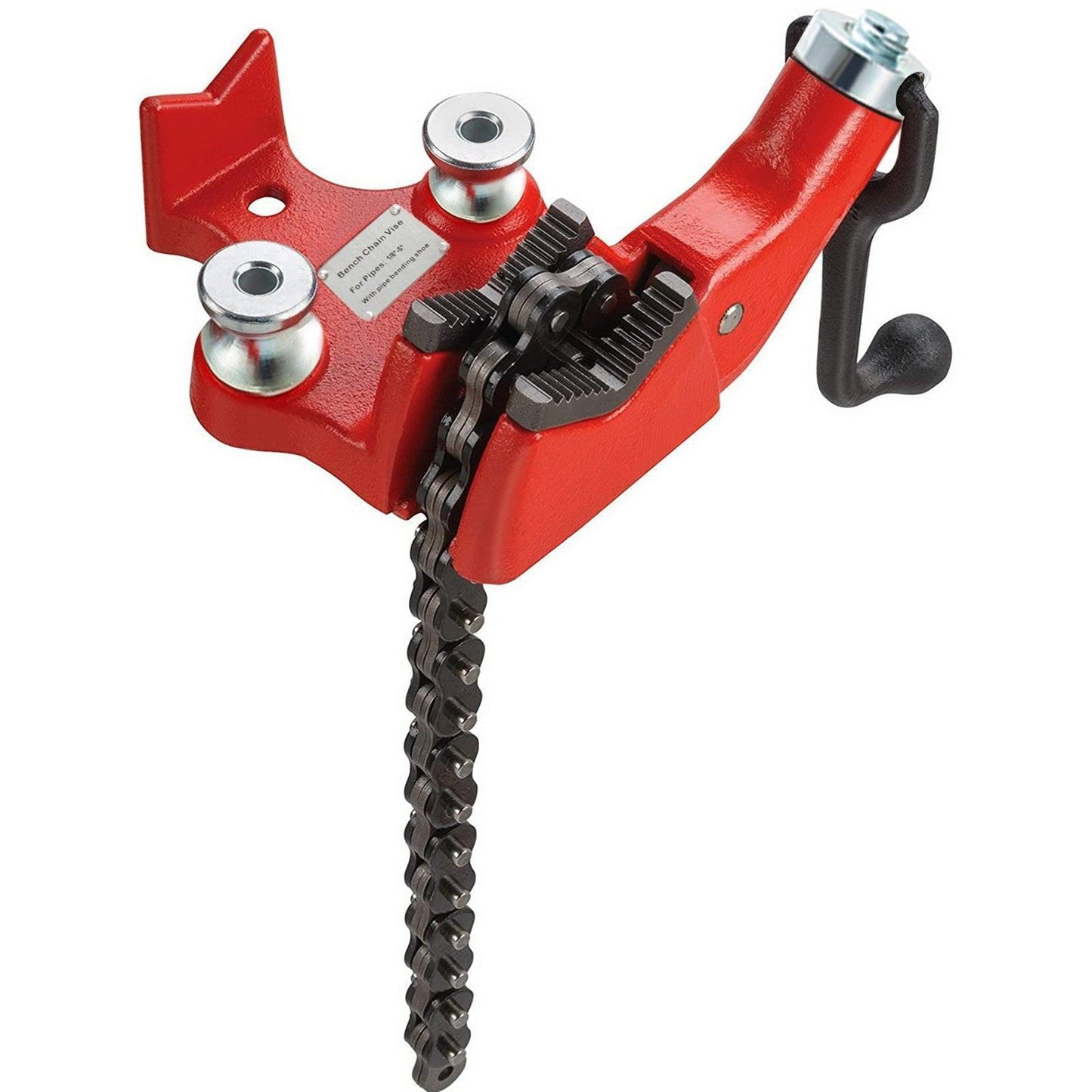 Screw Bench Chain Vice For 1/8'' to 5'' Pipe Bench Vice With Crank Handle.