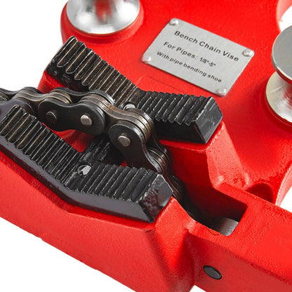 Screw Bench Chain Vice For 1/8'' to 5'' Pipe Bench Vice With Crank Handle.