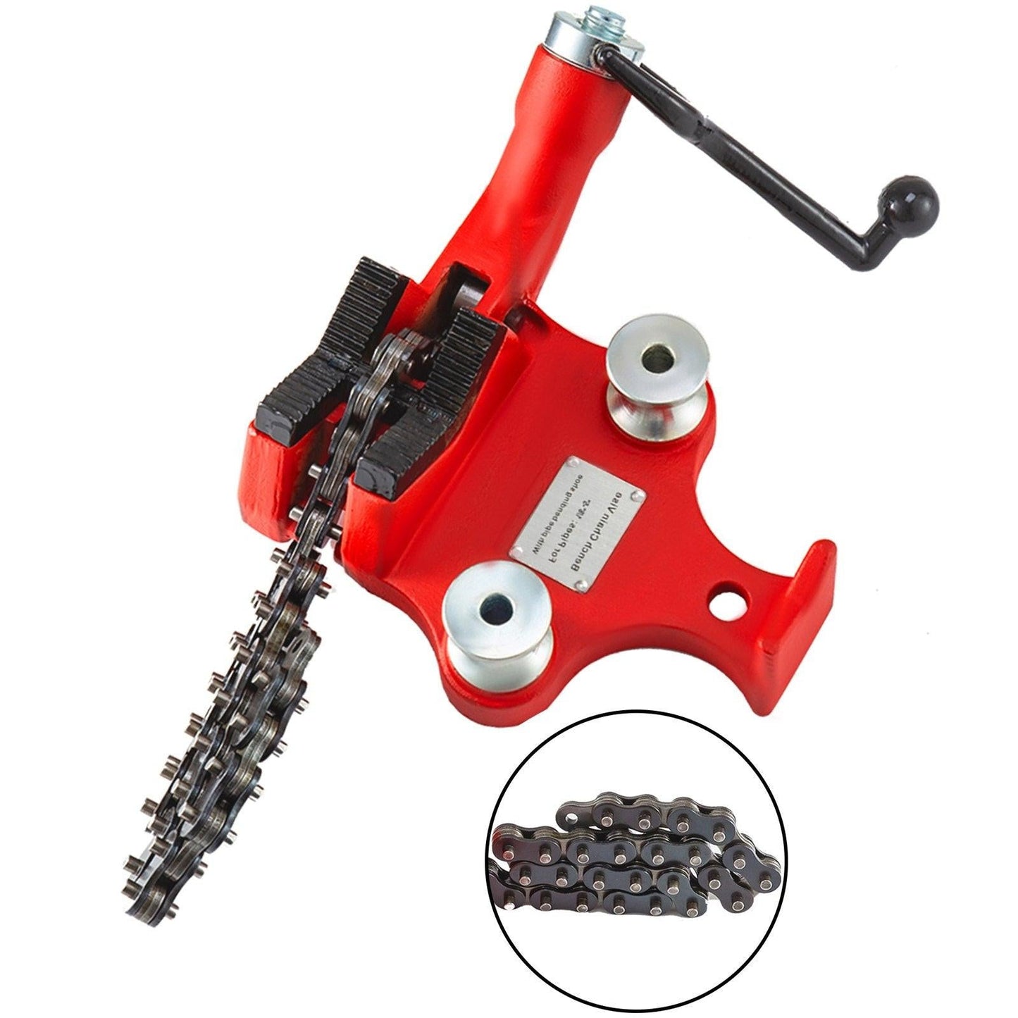 Screw Bench Chain Vice For 1/8'' to 5'' Pipe Bench Vice With Crank Handle.