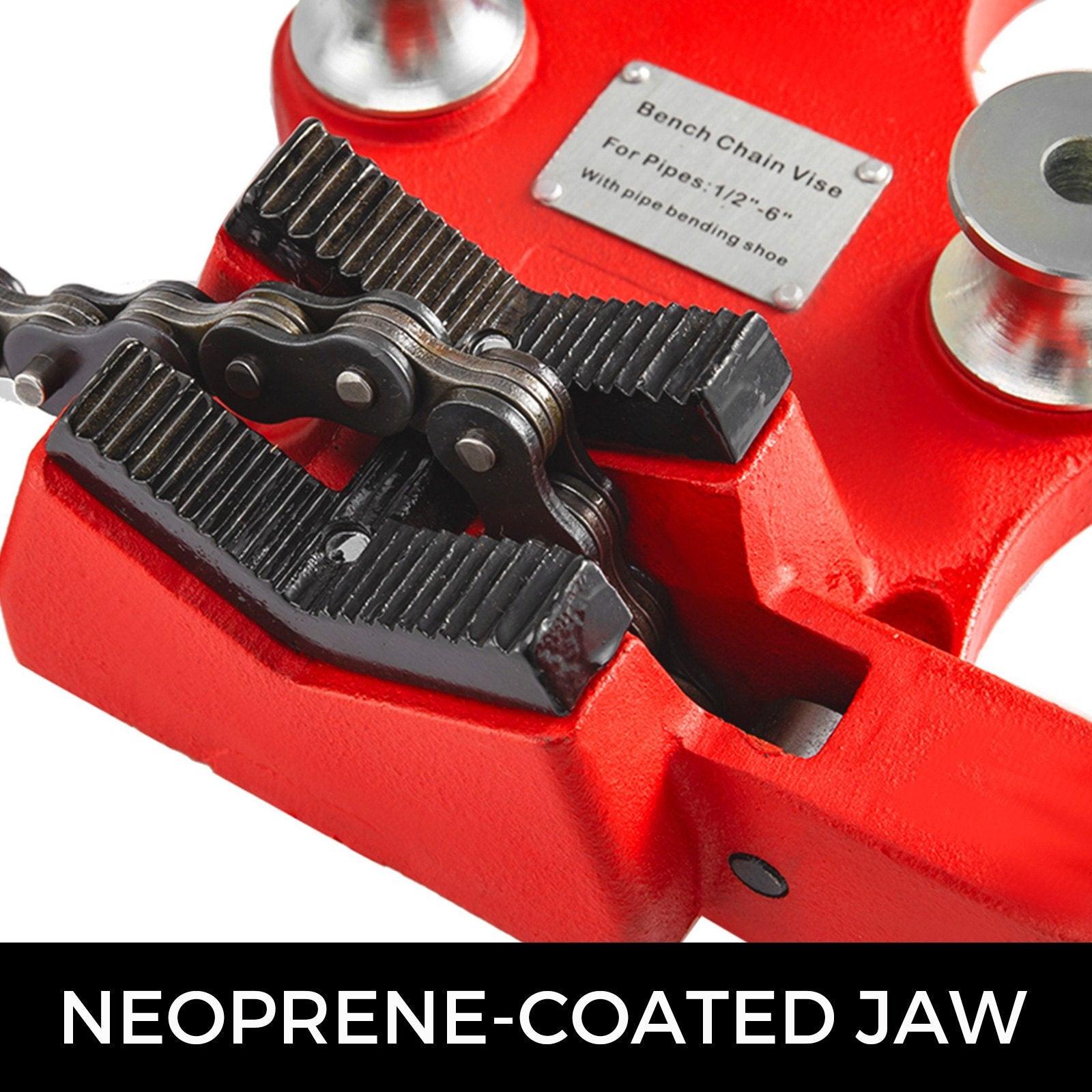 Screw Bench Chain Vice For 1/8'' to 5'' Pipe Bench Vice With Crank Handle.