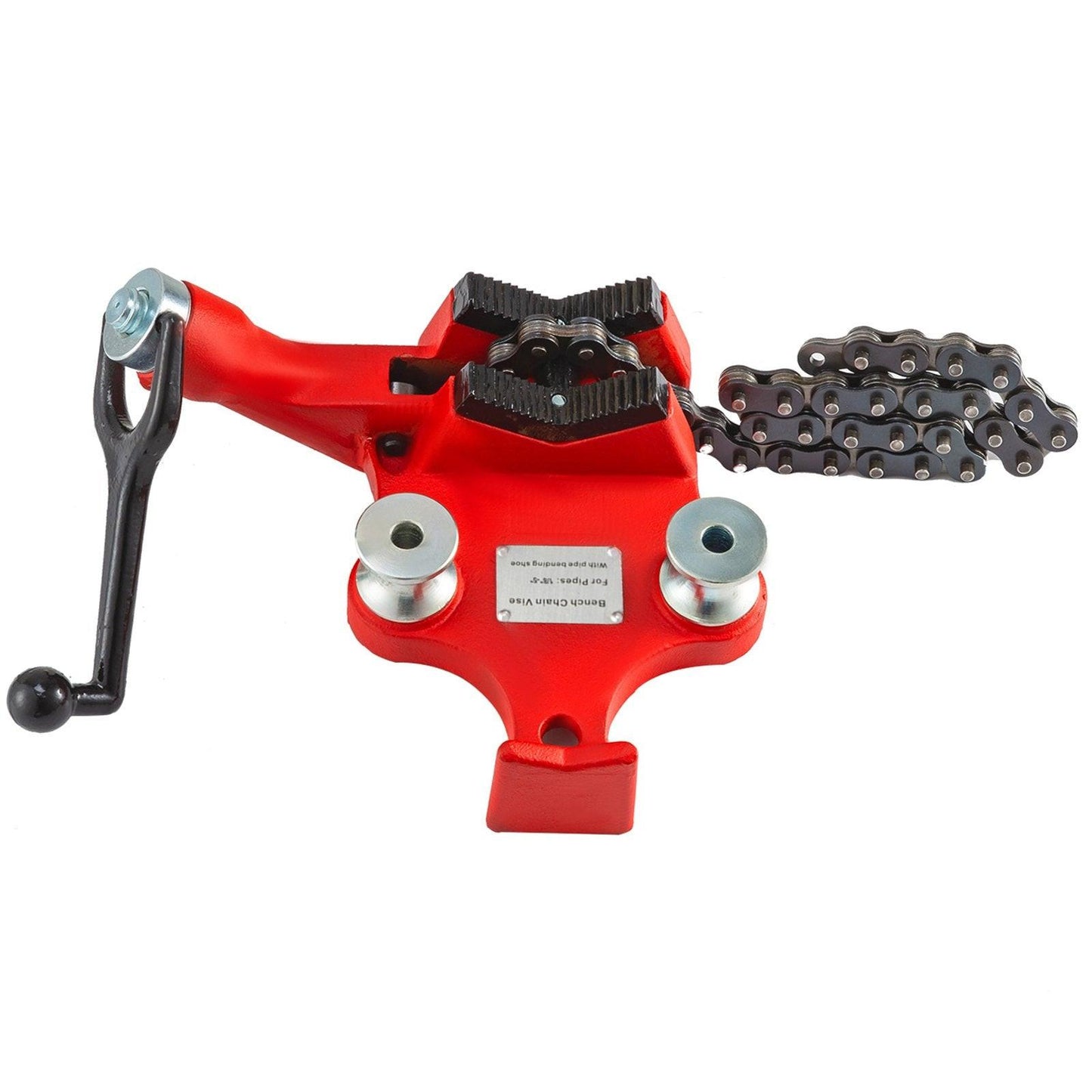 Screw Bench Chain Vice For 1/8'' to 5'' Pipe Bench Vice With Crank Handle.