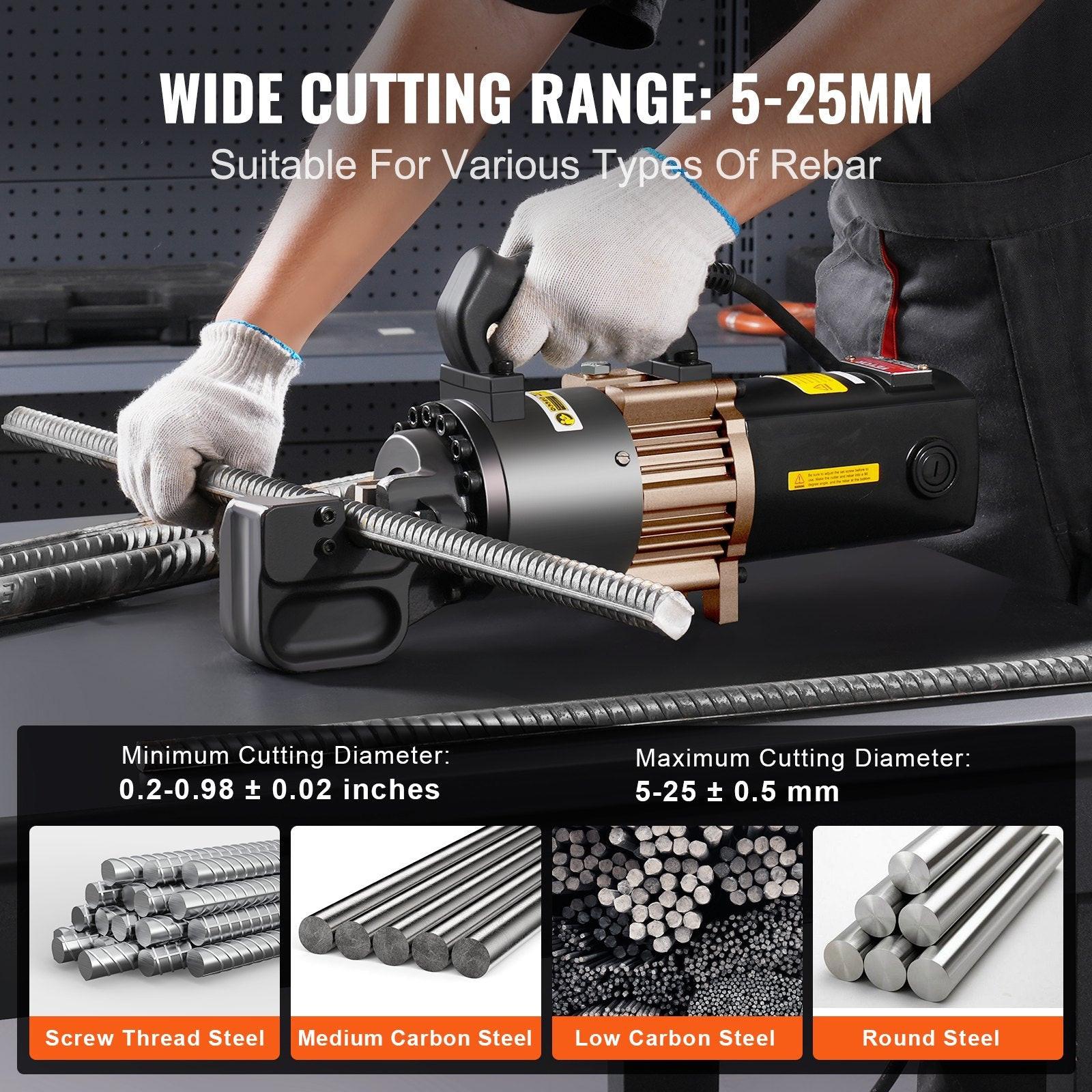 2000W Electric Hydraulic Rebar Cutter Cutting up to 1 Inch #8 4-25mm.