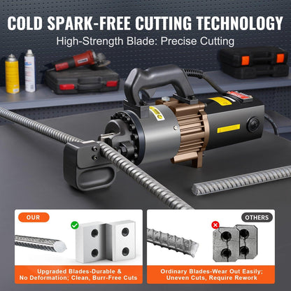 2000W Electric Hydraulic Rebar Cutter Cutting up to 1 Inch #8 4-25mm.