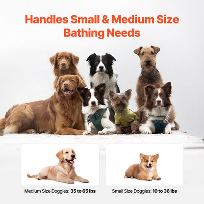 Portable Dog Bathtub, Elevated & Foldable Space-saving Pet Shower Station with Quick Drainage, Bathing Tub for Washing & Grooming Small and Medium Size Dogs and Cats Indoor & Outdoor, Light Blue