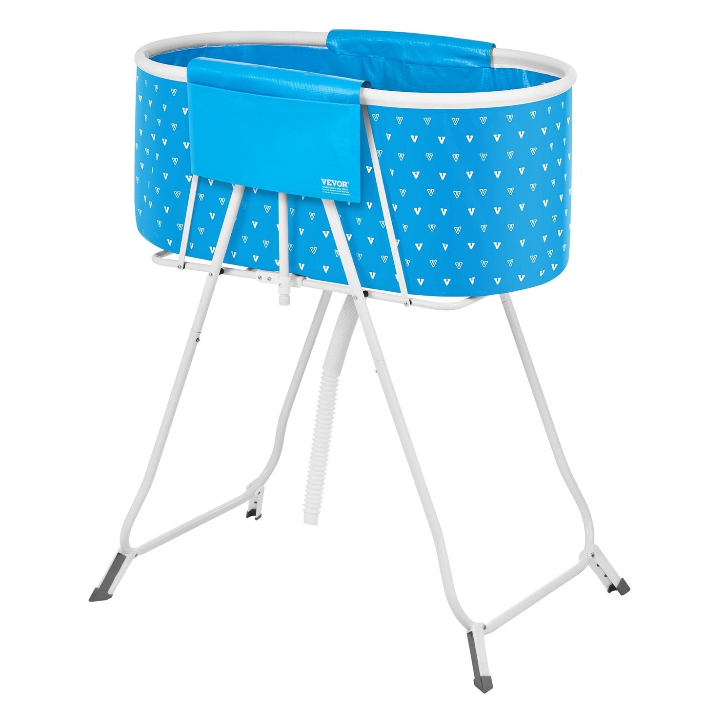 Portable Dog Bathtub, Elevated & Foldable Space-saving Pet Shower Station with Quick Drainage, Bathing Tub for Washing & Grooming Small and Medium Size Dogs and Cats Indoor & Outdoor, Light Blue