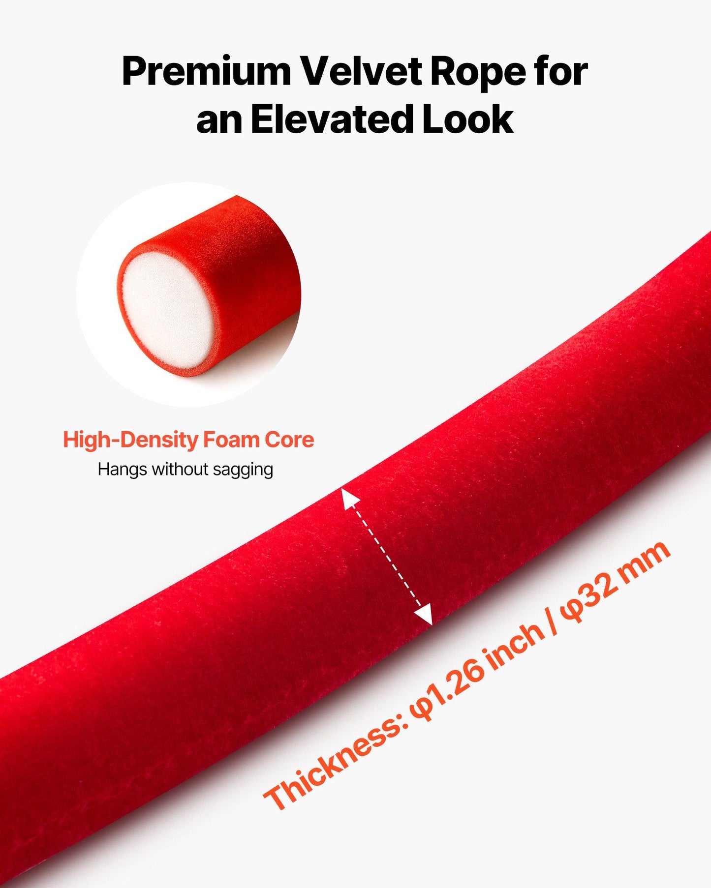 2 Pcs Red Velvet Stanchion Ropes, 1.5 m Crowd Control Stanchion Red Velvet Ropes with Silver Hooks, Post Queue Barrier Carpet Rope for Carpet Events Movie Theaters Grand Openings Hotels Party